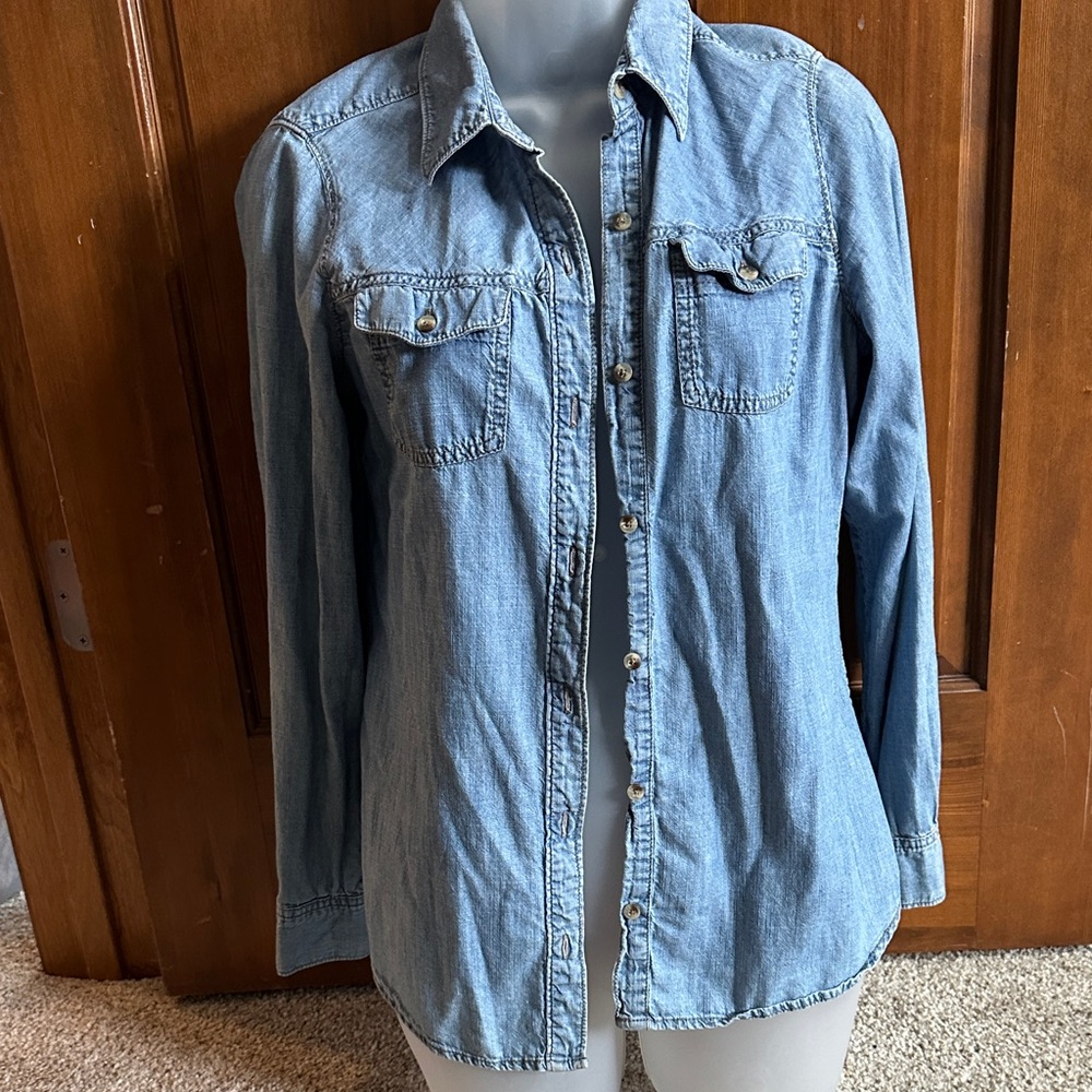 Casual Denim Long Sleeve button up Shirt